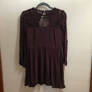 American Eagle Dark Purple Lace Tunic Mini Dress